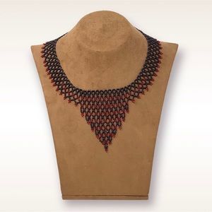 Handcrafted Needlework Glass Beaded Statement/Collar Necklace